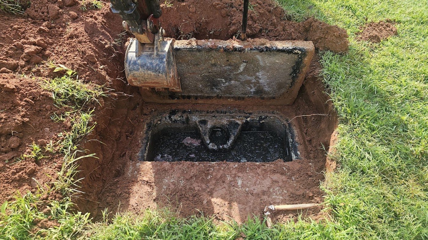 Septic tank opened for service